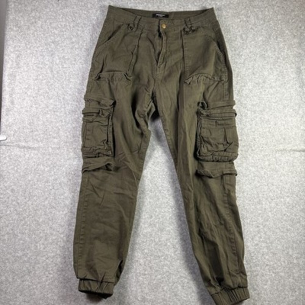 American Bazi Jeans Womens Large Olive Green Cargo Stretch Slim Fit Taper Pants